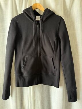 Aritzia Black Full-Zip Hooded Utility Jacket - Medium